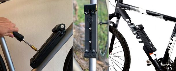 LOBSTERLOCK(ロブスターロック) 折りたたみ式自転車ロック 鍵付き 硬化スチール製自転車ロック 高耐久性 盗難防止 永久据え付け型