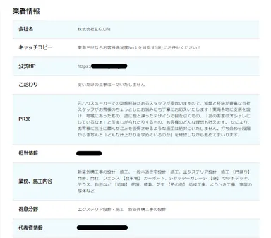 掲載企業詳細ページ例