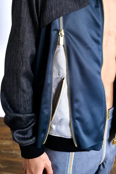 zip-up Layered Jacket