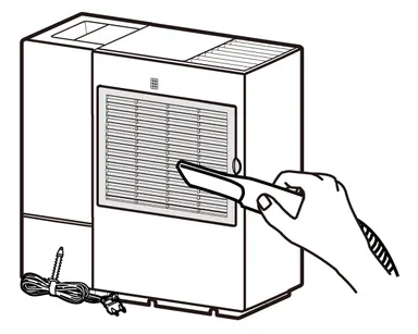 吸気グリルは掃除機で