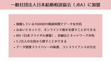 一般社団法人日本結婚相談協会(JBA)に加盟
