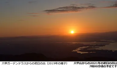 六甲ガーデンテラスからの初日の出（2019年の様子）