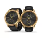 vivomove Luxe 24K Gold Black Embossed Leather +band(Black Silicone)