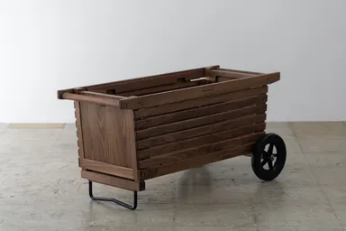 シェルフコンテナLウォールナット+ホイールセット