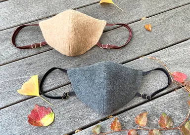 キャメルマスク(ブラウン)／アンゴラマスク(杢グレー)