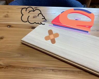 無垢の床板傷修復実験