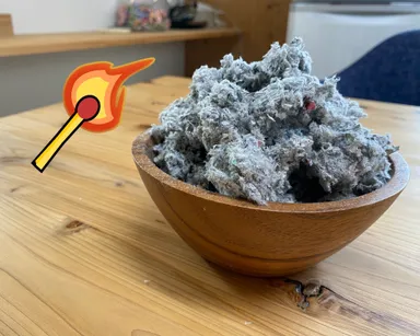 セルローズファイバー燃焼実験