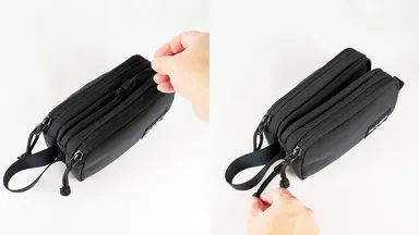 ファスナーで展開