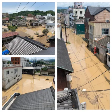 水害当日　避難したご近所さん宅より