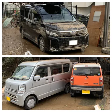 車、三台とも水没