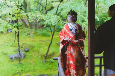 丁寧に手入れされた日本庭園