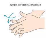 (5)指の間は、両手を組むようにこすり合わせます