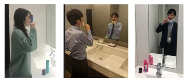 昼歯みがきの様子