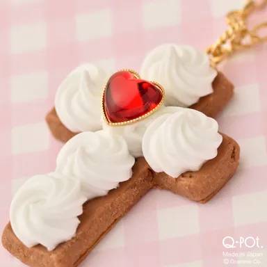 ハートスタッズ クロスシュガークッキー ネックレス