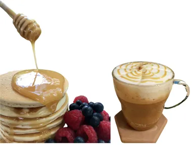 パンケーキやラテに