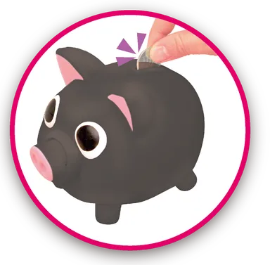 おしゃべり ブタ貯金箱 ブラック9