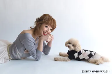 土岐田麗子さんと愛犬「いちご」くん
