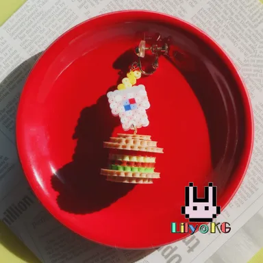 ハンバーガーイヤリング(片耳用)