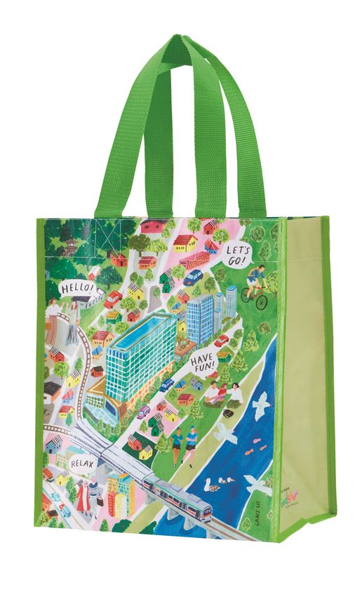 ～開店10周年記念　
Grace Lee (グレース・リー)さん描き下ろしの
オリジナルイラスト～
二子玉川 東急フードショー
 チャリティーショッピングバッグを販売