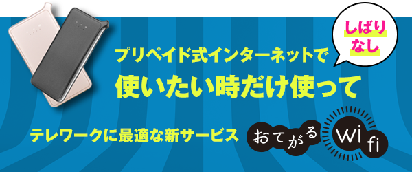 テレワークに最適な「契約なし、返却なし」の新サービス【おてがるWi