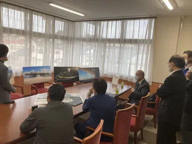 大洗町役場でのプレゼンの様子