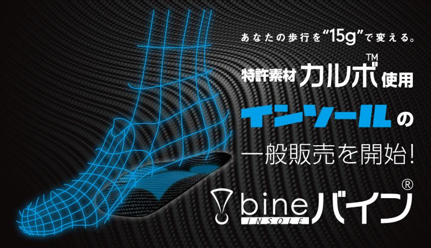 Makuakeプロジェクトにて目標金額の2,197％を達成した
インソール「bine(バイン)」が2月1日より一般販売開始！