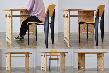 パズルのピースを合わせるように組み立てることができる「ピースデスク」