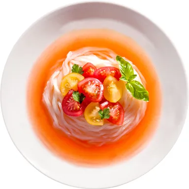 トマト冷麺調理例画像