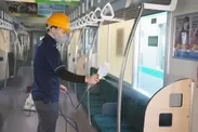 神戸市営地下鉄コーティング施工風景