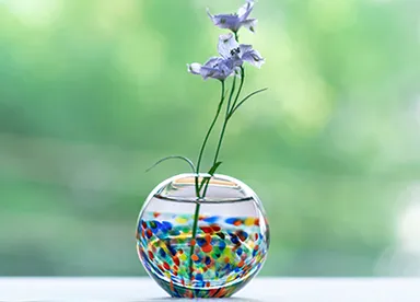 水滴のように美しい津軽びいどろ MATSURI　一輪挿し