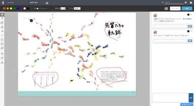 PDFのデザイン案に画面上でそのままコメントを書き込めることで、リモートワーク環境でも容易に意思疎通ができる