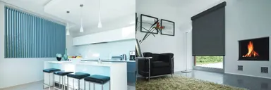 バーチカルブラインドとロールスクリーン