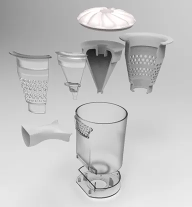 J850 Proで造形した掃除機集じん部のプロトタイプ