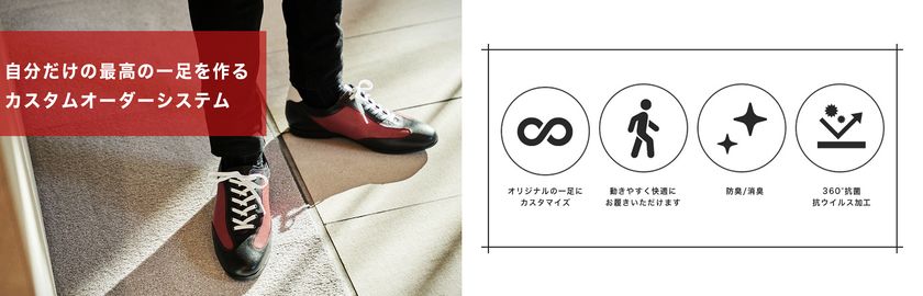 一億通りからカラーオーダー！
抗菌・抗ウイルス加工のマドラスレザースニーカー
クラウドファンディングに挑戦