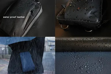 防水レザーで水を弾く！