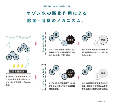 オゾン水の酸化作用による除菌・消臭のメカニズム