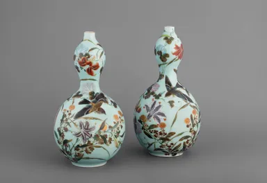 (5)井村彦次郎「色絵花鳥文瓢形花瓶(対)」田邊哲人コレクション