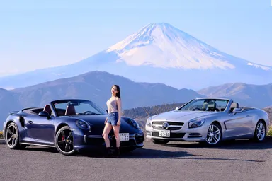 ポルシェ911ターボカブリオレとSL350(3)