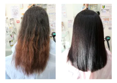 電子トリートメント縮毛矯正の施術事例です