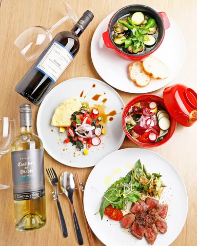 野菜料理と肉や魚に舌鼓『2時間飲み放題付！チョットだけ肉食コース』