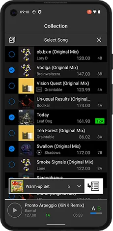 限られたモバイルの画面内でも快適で効率的なDJ準備を実現する新機能(PLAYLIST BOX(1))