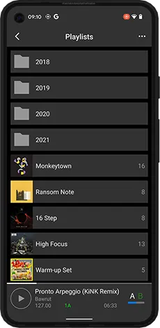 限られたモバイルの画面内でも快適で効率的なDJ準備を実現する新機能(PLAYLIST BOX(2))