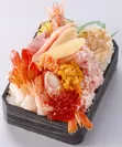 北海道産特大帆立炙りと四大ガニとボタン海老の食べ比べ