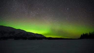夜空に見えたオーロラ