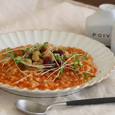 昆布だしの和風トマトリゾット