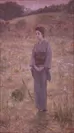 傾く日影(雑草) 岡田三郎助筆 明治41年(1908) 東京国立博物館蔵