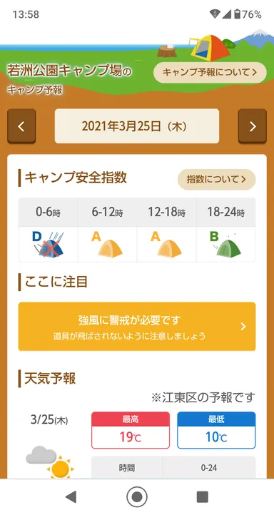 キャンプ安全指数
