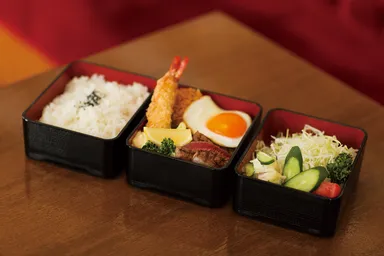 上ミックス三段定食