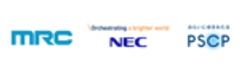 一般財団法人移動無線センター、日本電気株式会社、PSCP株式会社のロゴ