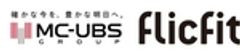 日本都市ファンド投資法人、三菱商事・ユービーエス・リアルティ株式会社、株式会社フリックフィットのロゴ